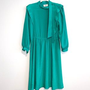 Vintage Green Silk Dress